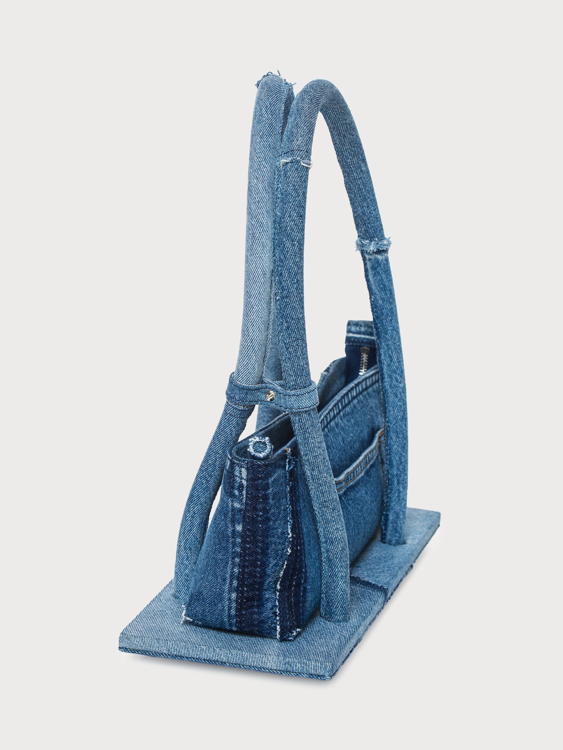 Buy Denim Platform Bag – Accessories by Ksenia Schnaider | Ethical & Sustainable Fashion