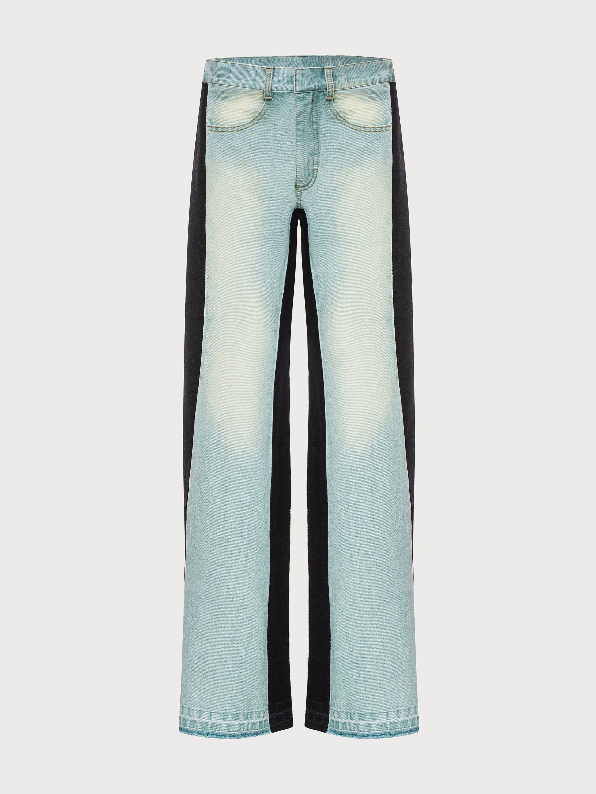 Buy Wide Jeans with Contrast Side Lines – Bottoms by Ksenia Schnaider | Ethical & Sustainable Fashion