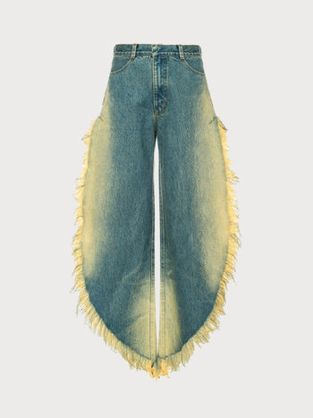 Buy Wide Jeans with Side Splits with Rust Wash – Bottoms by Ksenia Schnaider | Ethical & Sustainable Fashion