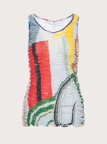 Draped Mosaic Tank Top