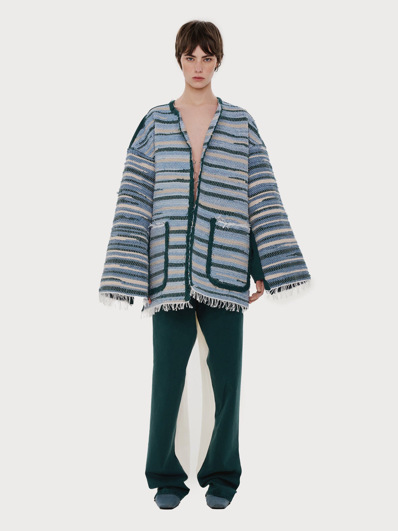 Buy Hand-crafted Zero Waste Poncho (Template Test) – Outerwear by Ksenia Schnaider | Ethical & Sustainable Fashion