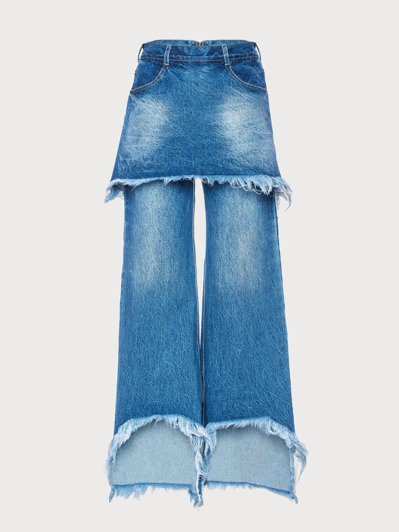 Buy Fringed Skirty Jeans – Bottoms by Ksenia Schnaider | Ethical & Sustainable Fashion