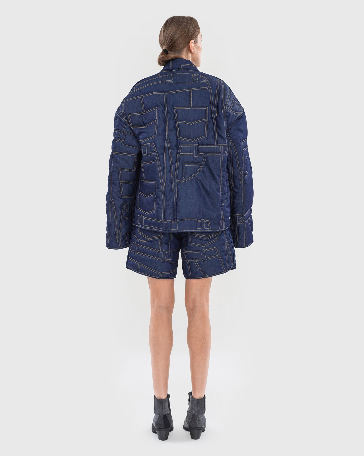 Buy Quilted Denim Shorts – Bottoms by Ksenia Schnaider | Ethical & Sustainable Fashion