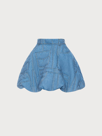 Buy Quilted Denim Mini Skirt – Bottoms by Ksenia Schnaider | Ethical & Sustainable Fashion