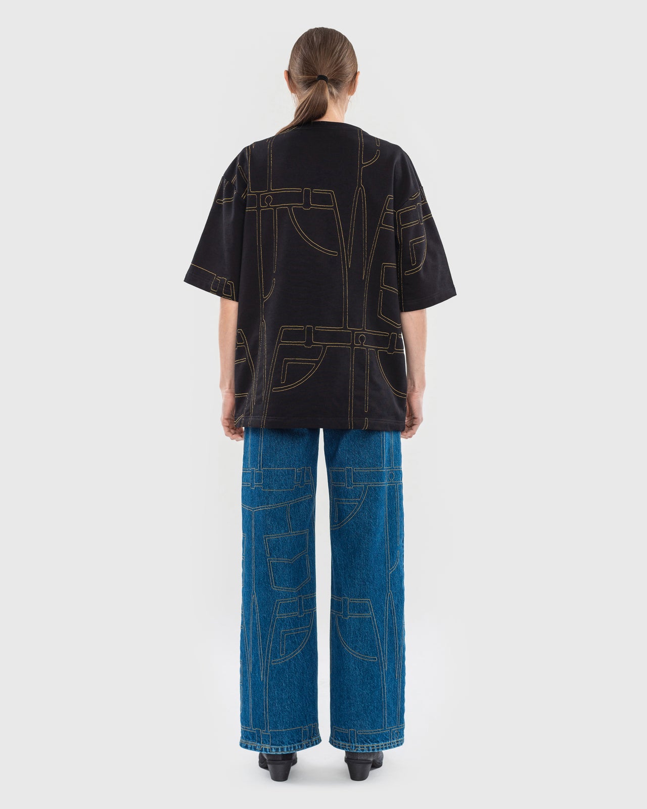 Buy Quilted Wide Jeans – Bottoms by Ksenia Schnaider | Ethical & Sustainable Fashion