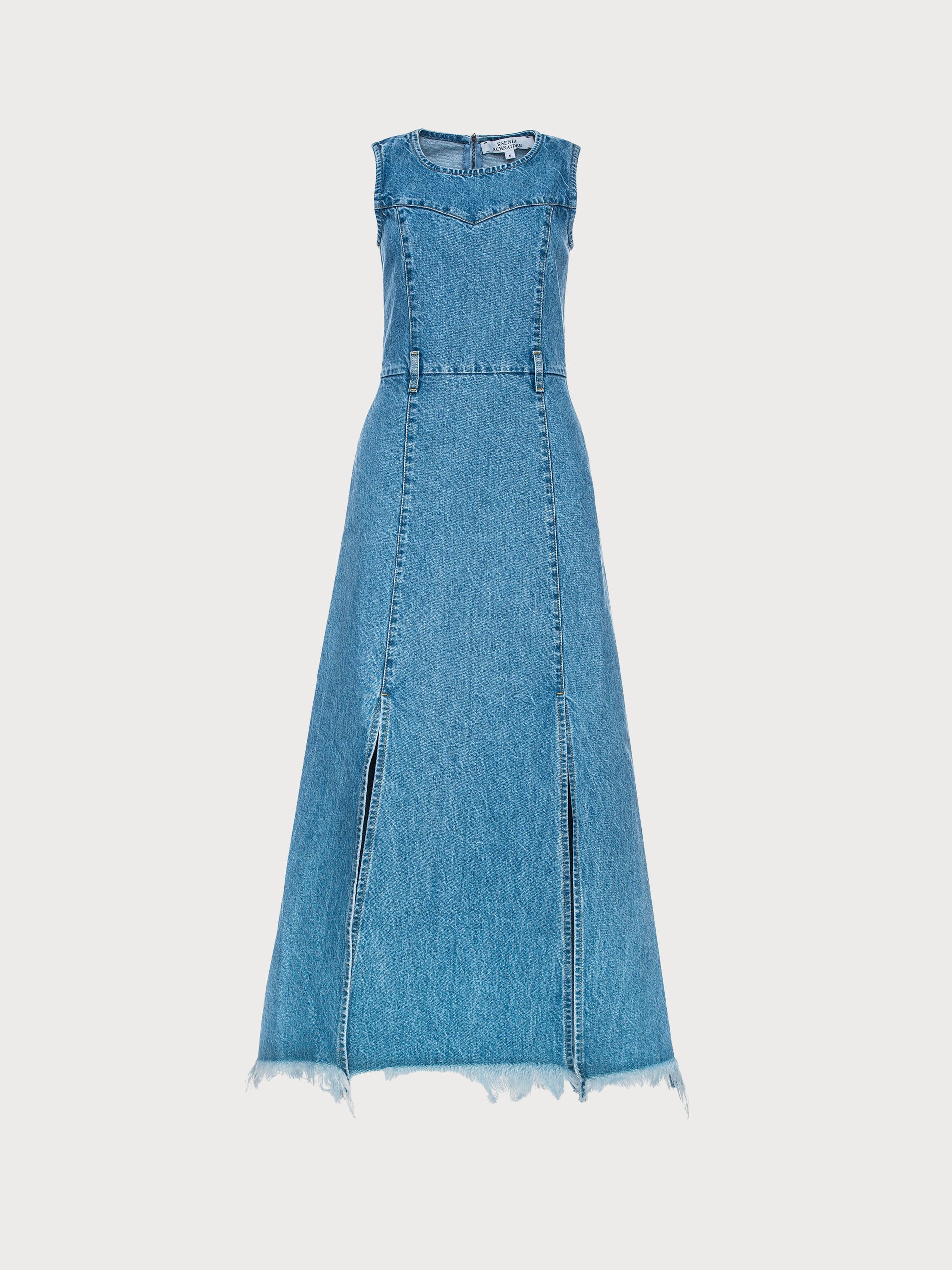 Denim Maxi Dress with Side Slits KSENIASCHNAIDER - Main Image