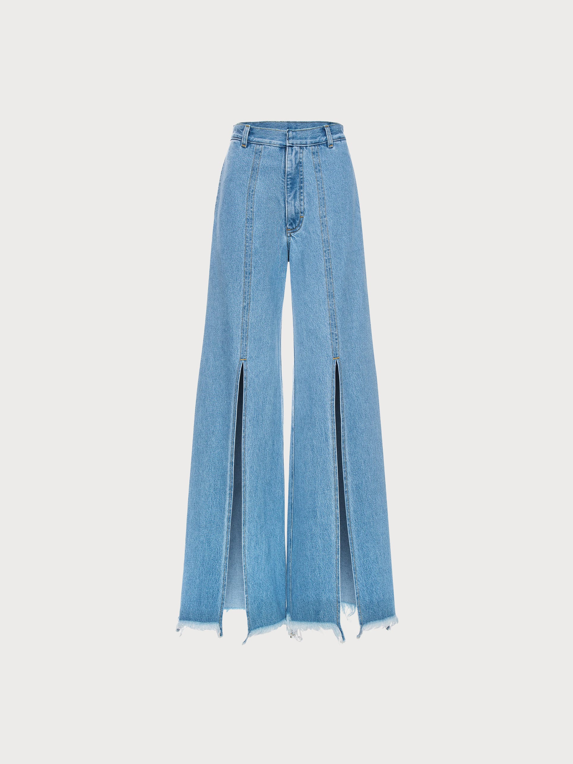 Buy Front Splits Flared Jeans – Bottoms by Ksenia Schnaider | Ethical & Sustainable Fashion