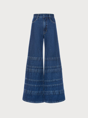 Buy Ladder Quilted Cone Jeans – Bottoms by Ksenia Schnaider | Ethical & Sustainable Fashion