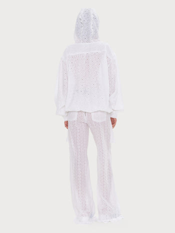 Buy Broderie Anglaise Hoodie with Bow Detail (Template Test) – Tops by Ksenia Schnaider | Ethical & Sustainable Fashion