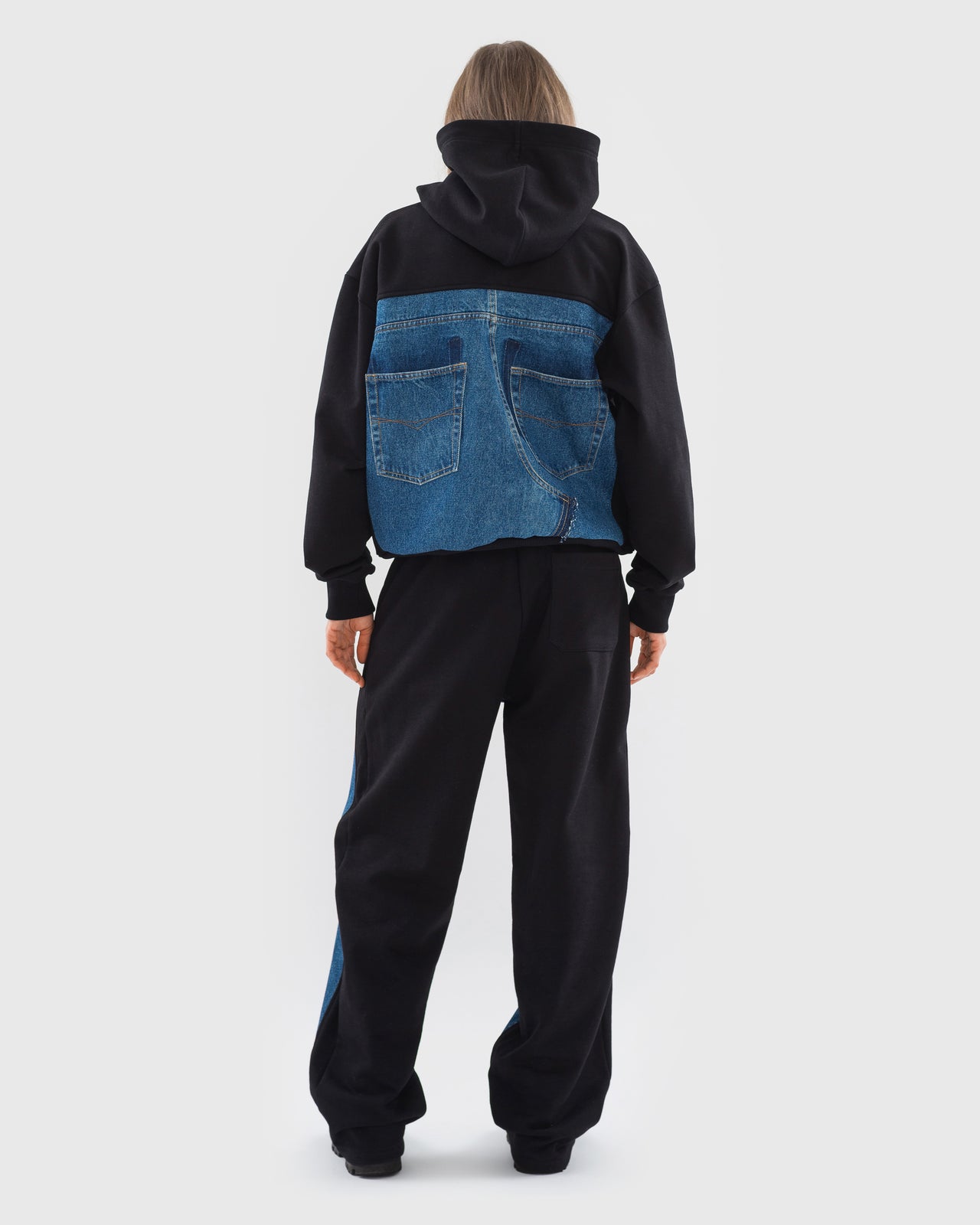 Buy Yin Yang Denim Joggers – Bottoms by Ksenia Schnaider | Ethical & Sustainable Fashion