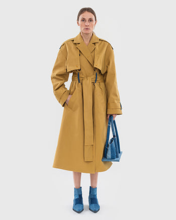 Reworked Trench with Denim Back Detail