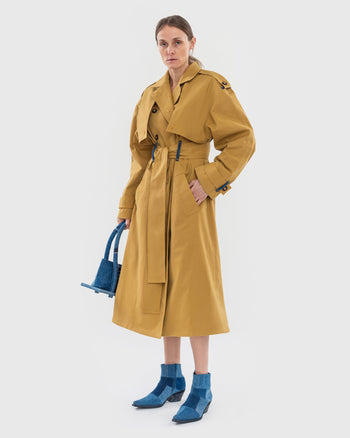 Reworked Trench with Denim Back Detail