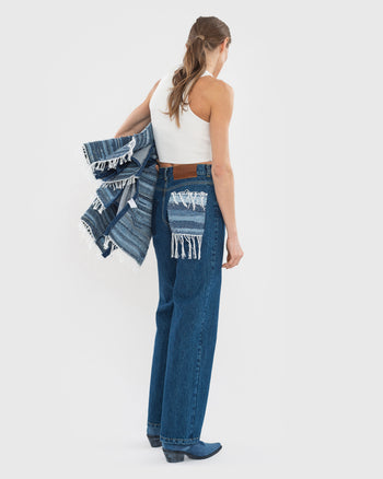 Jeans with Denim Rug Detail
