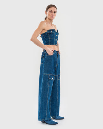 Facing Denim Top
