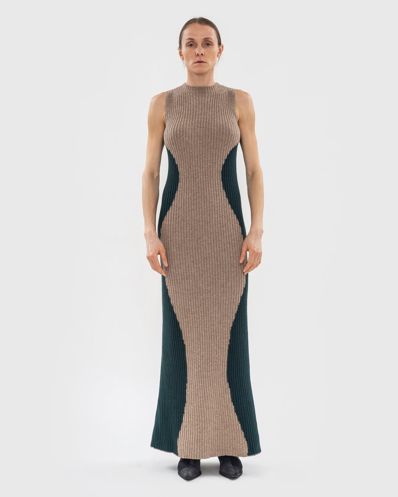 Wavy Knit Maxi Dress