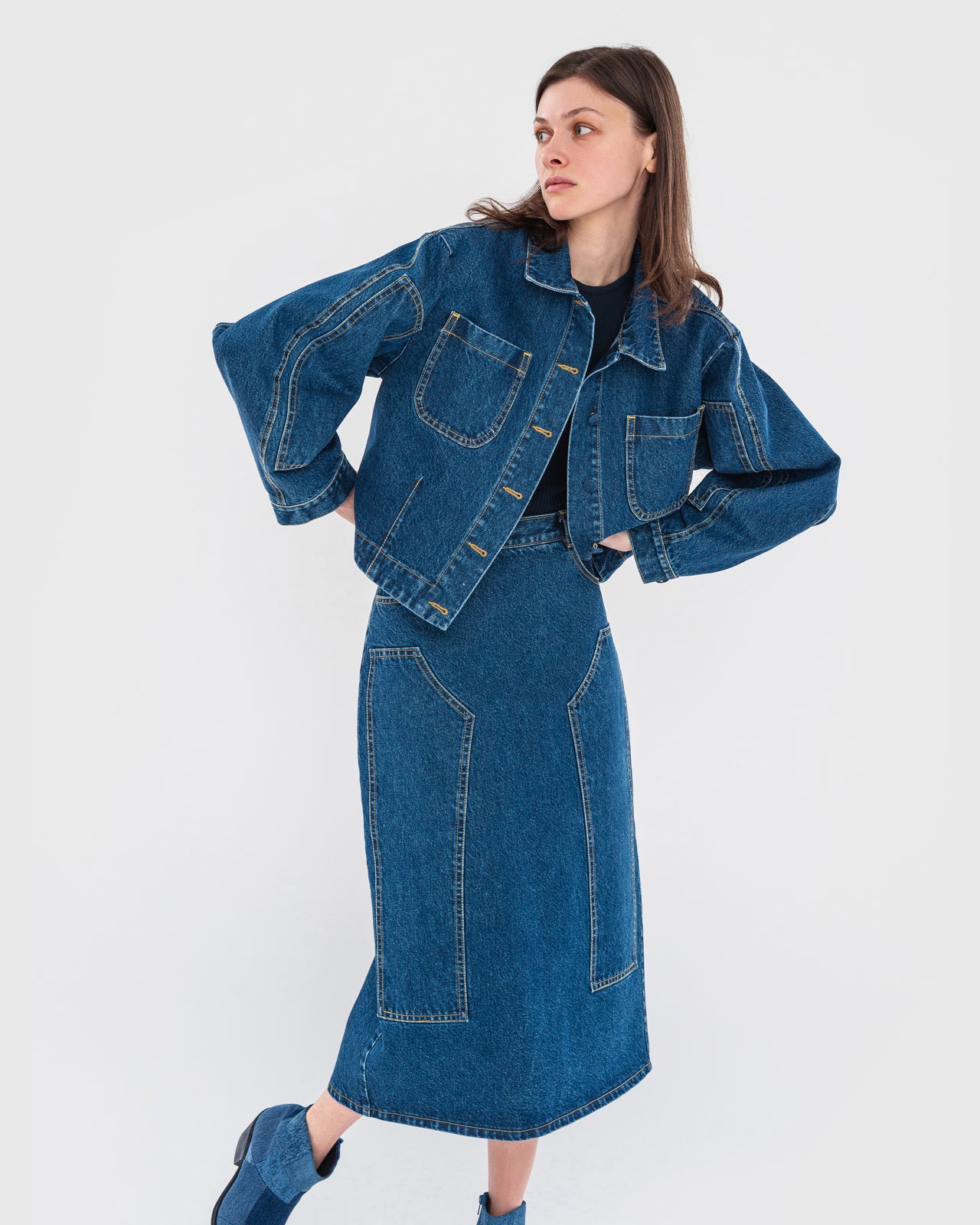 Buy Double Face Denim Jacket – Outerwear by Ksenia Schnaider | Ethical & Sustainable Fashion
