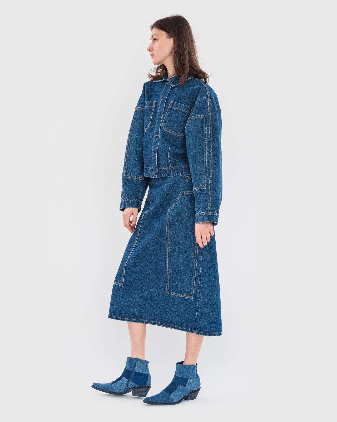 Buy Double Face Denim Jacket – Outerwear by Ksenia Schnaider | Ethical & Sustainable Fashion
