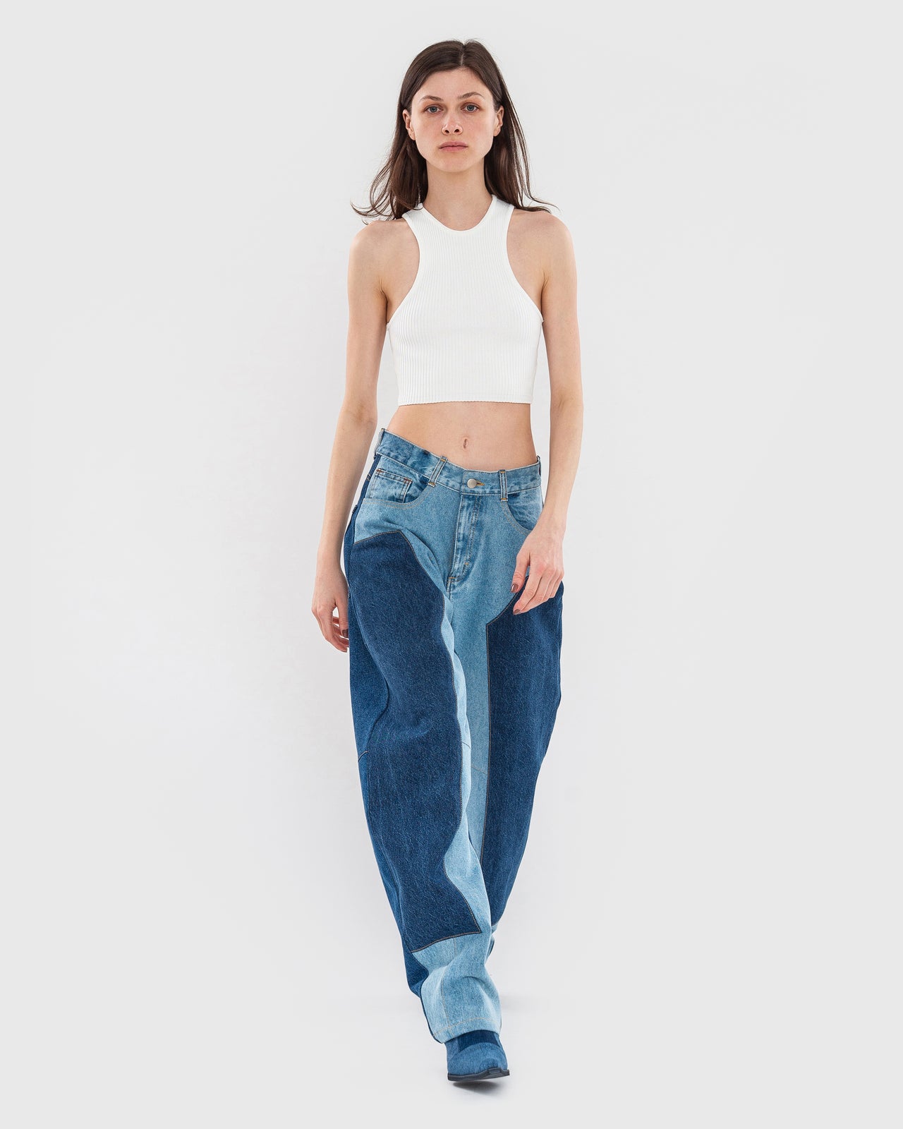 Buy Reworked Fortune Cookie Jeans – Bottoms by Ksenia Schnaider | Ethical & Sustainable Fashion