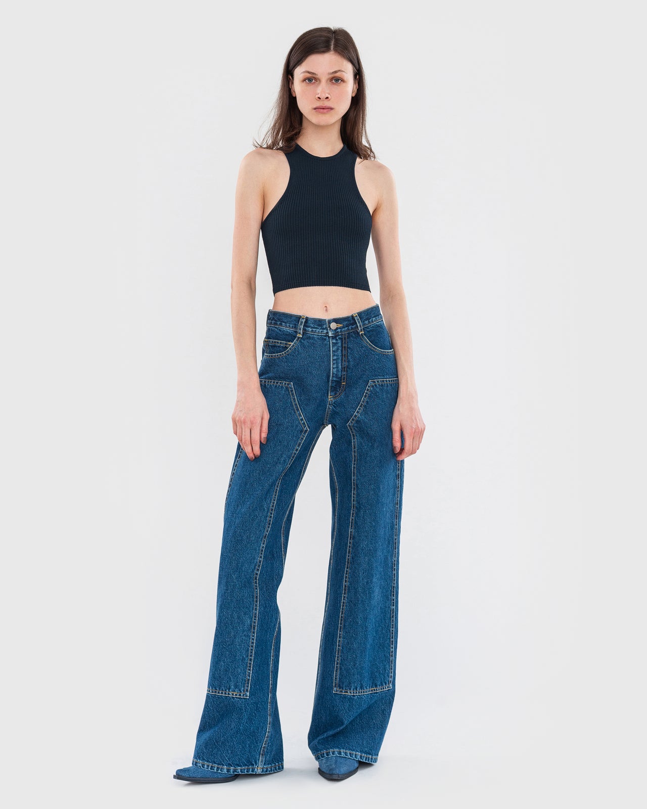 Buy Double Face Jeans – Bottoms by Ksenia Schnaider | Ethical & Sustainable Fashion