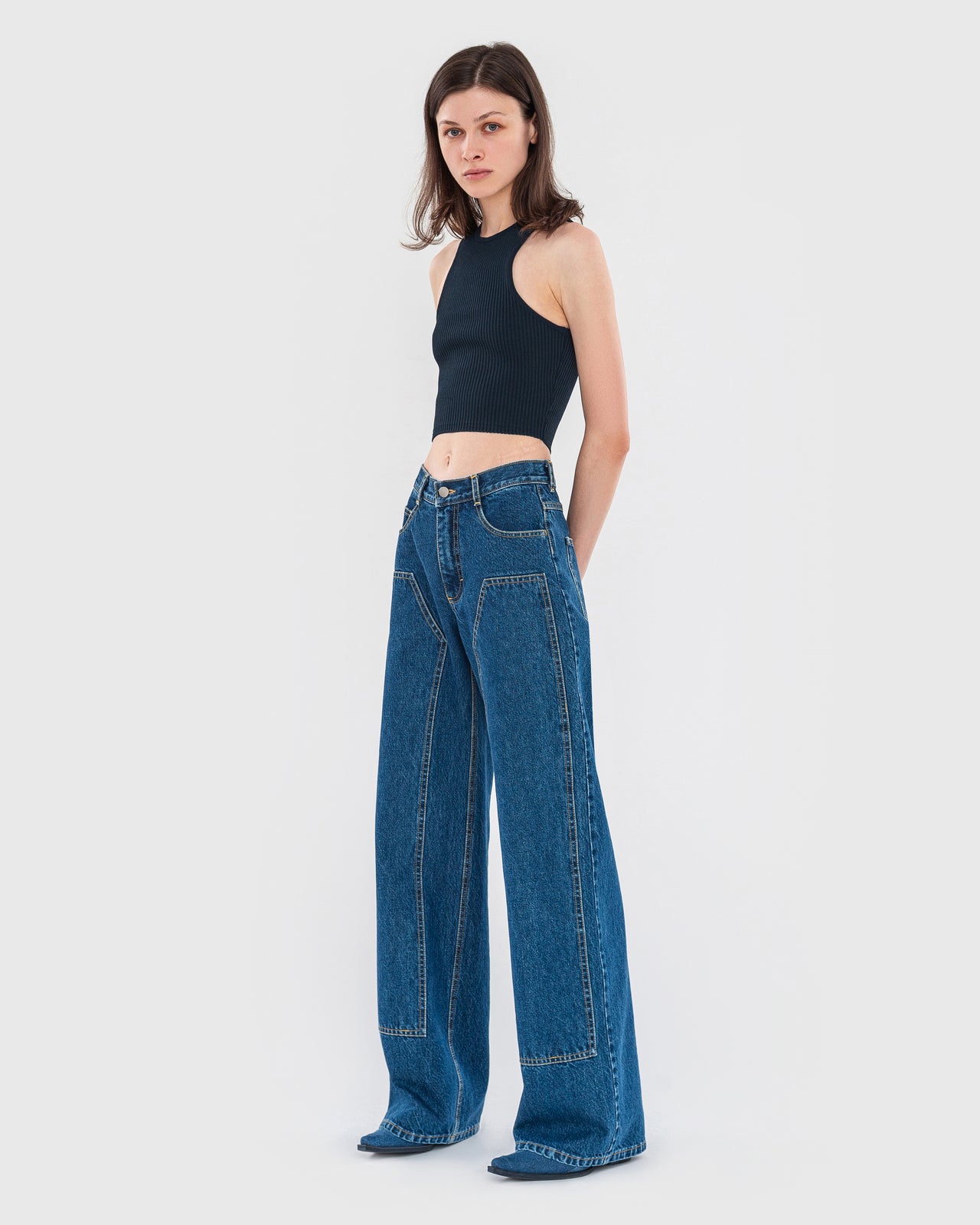 Buy Double Face Jeans – Bottoms by Ksenia Schnaider | Ethical & Sustainable Fashion