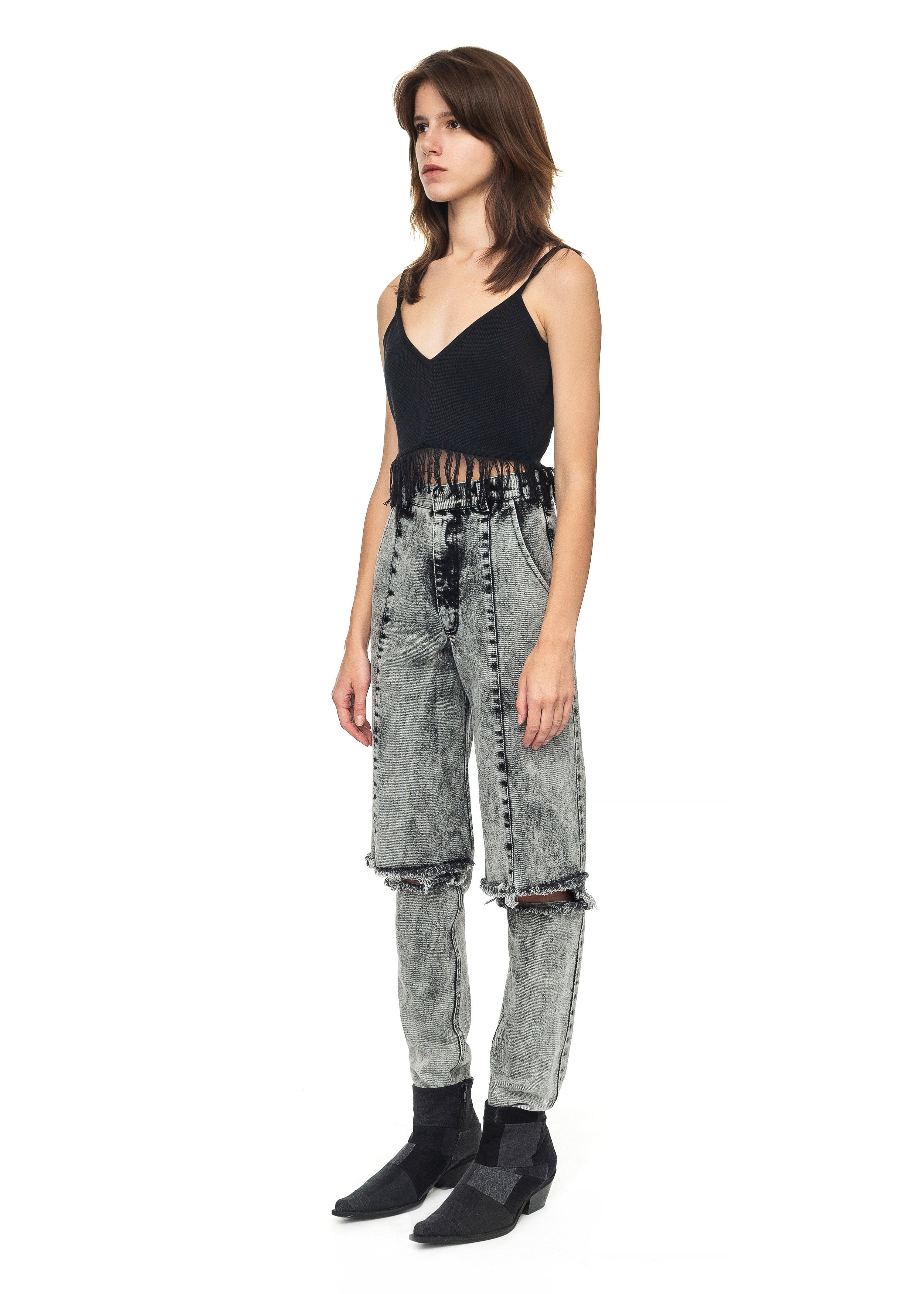 Knit Crop Top with Fringe image