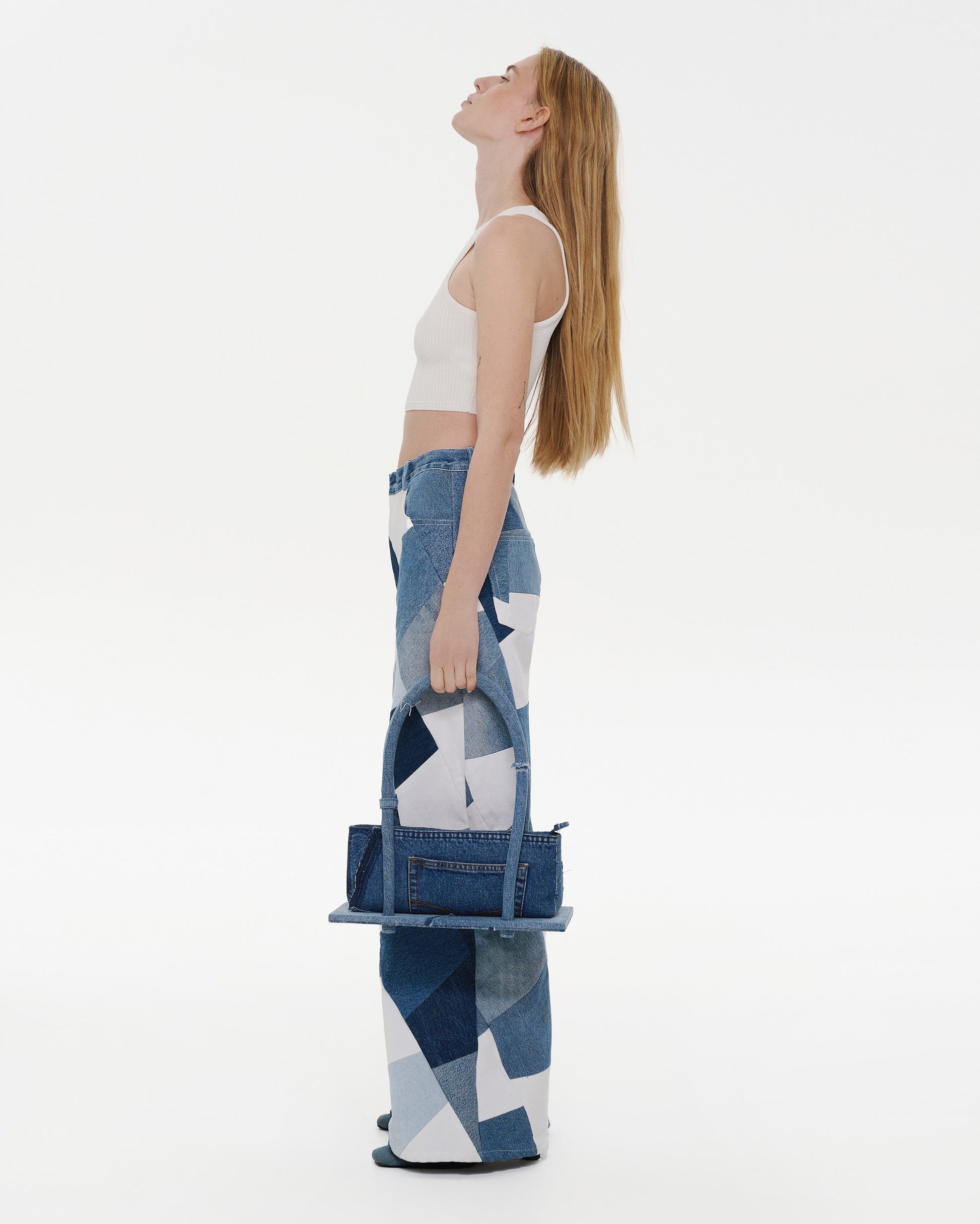 Buy Patchwork Wide Jeans – Bottoms by Ksenia Schnaider | Ethical & Sustainable Fashion