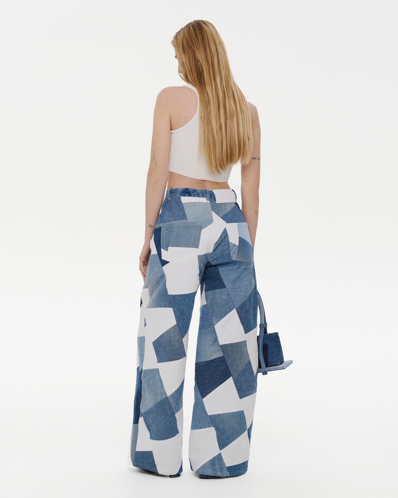 Buy Patchwork Wide Jeans – Bottoms by Ksenia Schnaider | Ethical & Sustainable Fashion