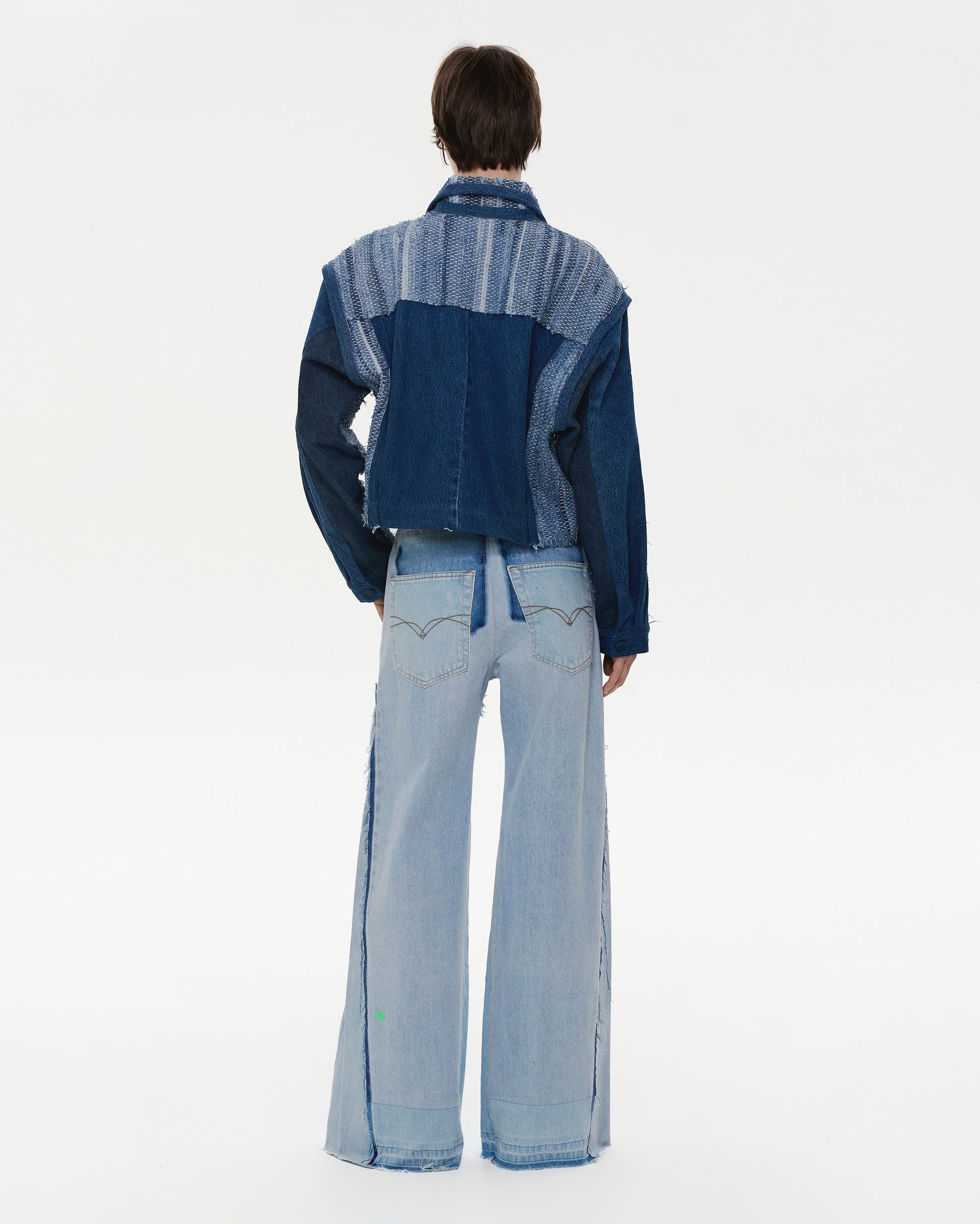 Buy Reworked Denim Wide Jeans – Bottoms by Ksenia Schnaider | Ethical & Sustainable Fashion