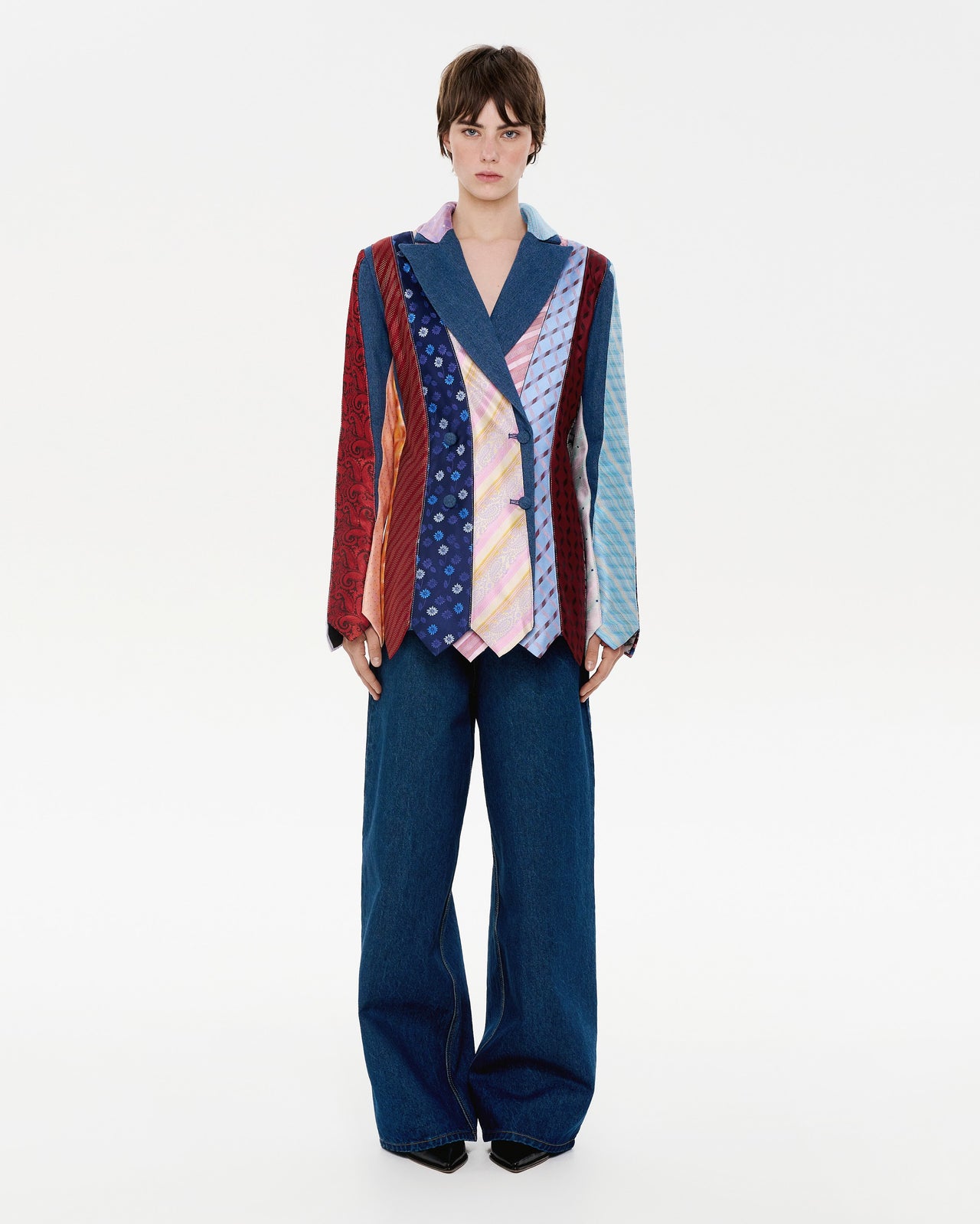 Buy Tie-Madness Blazer – Outerwear by Ksenia Schnaider | Ethical & Sustainable Fashion