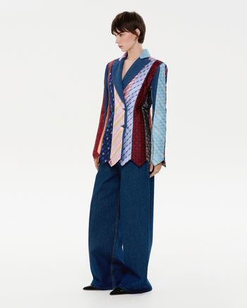 Buy Tie-Madness Blazer – Outerwear by Ksenia Schnaider | Ethical & Sustainable Fashion