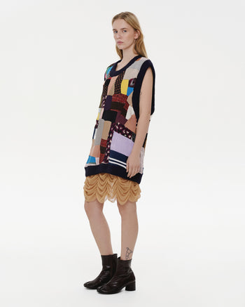 Buy Patchwork Oversized Vest – Tops by Ksenia Schnaider | Ethical & Sustainable Fashion