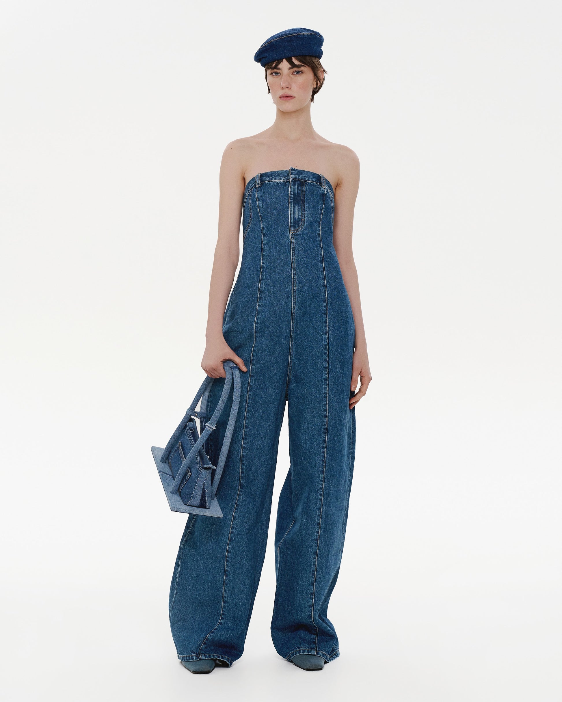 Buy Blue Denim Overall – Bottoms by Ksenia Schnaider | Ethical & Sustainable Fashion