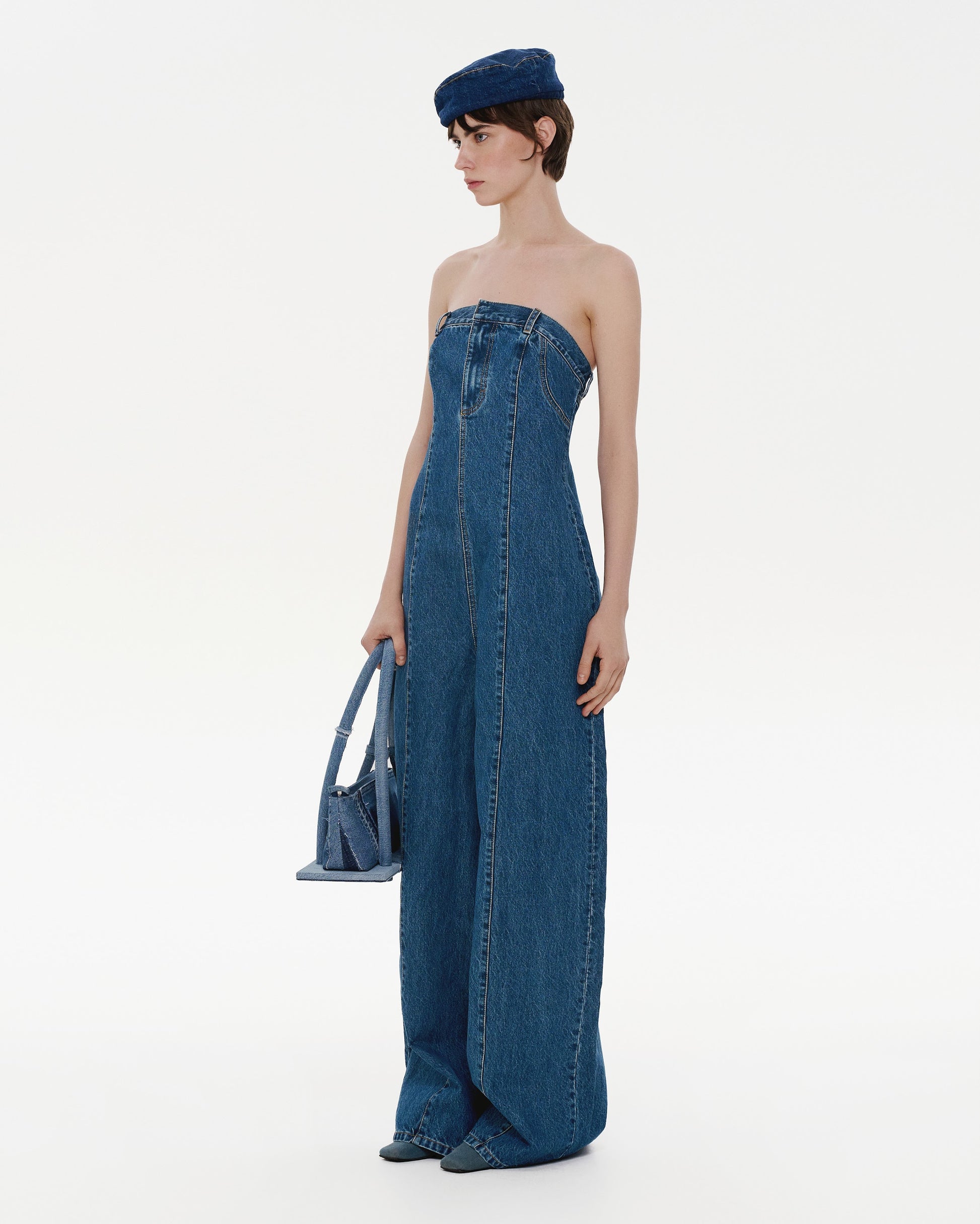 Buy Blue Denim Overall – Bottoms by Ksenia Schnaider | Ethical & Sustainable Fashion
