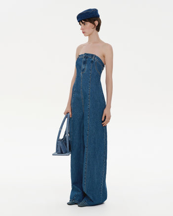 Buy Blue Denim Overall – Bottoms by Ksenia Schnaider | Ethical & Sustainable Fashion