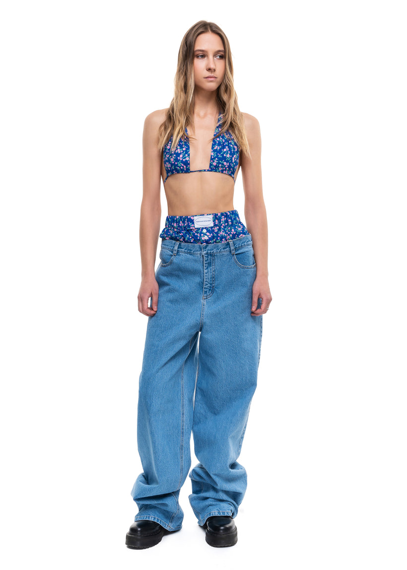 2 in 1 Boxer Flowered Jeans image