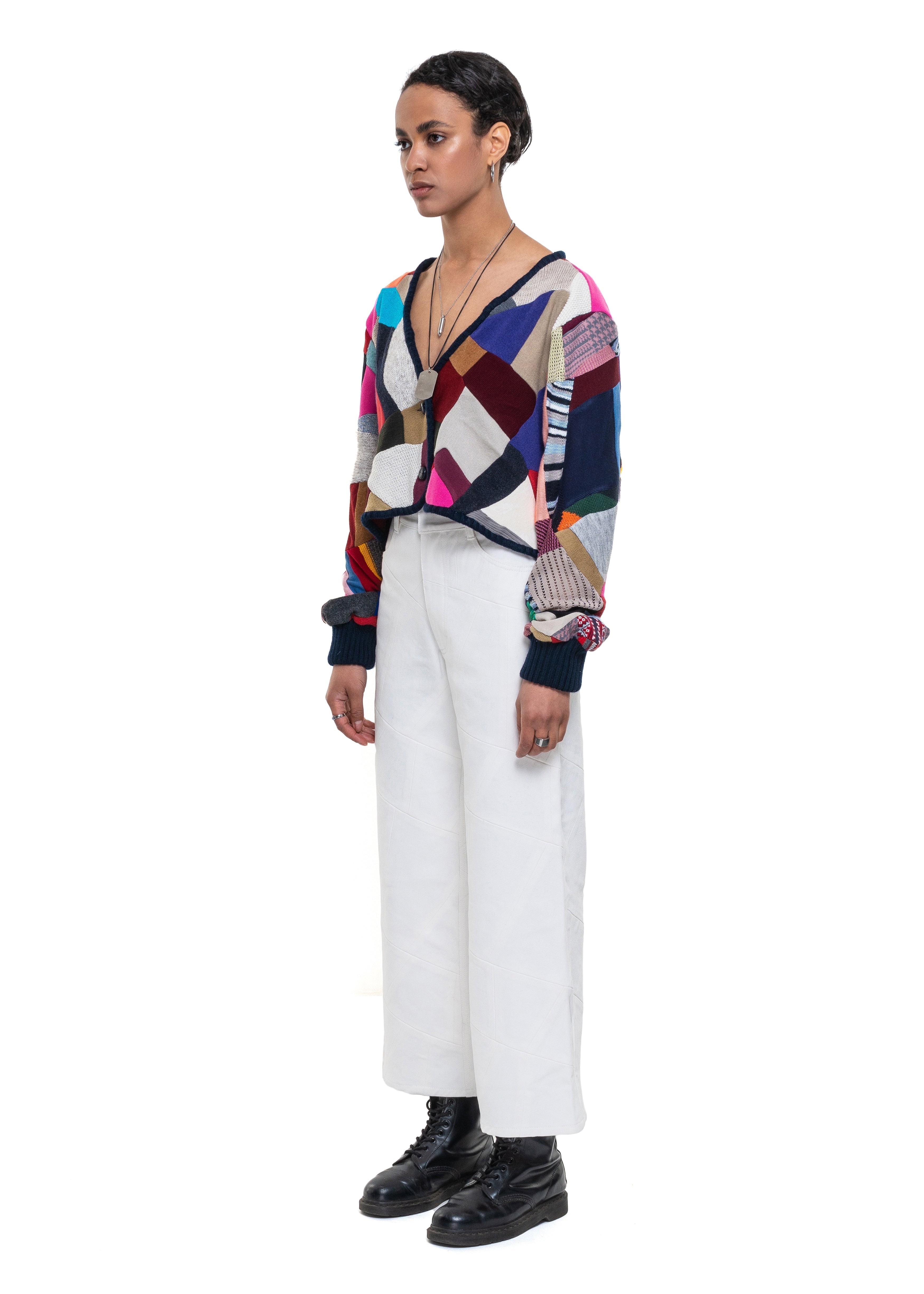 Cropped Patchwork Cardigan image
