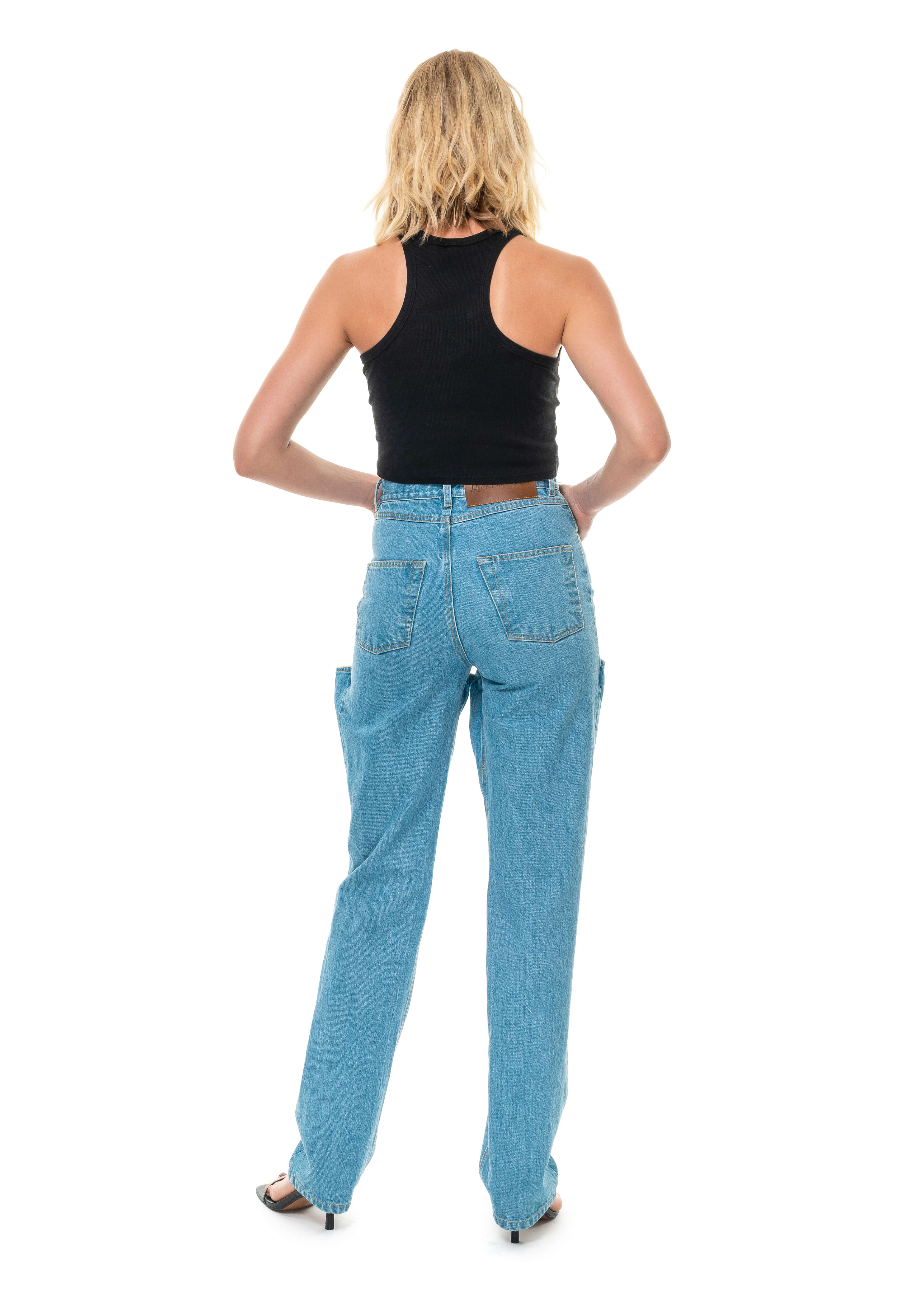 Wader Jeans With A Knee Cut image