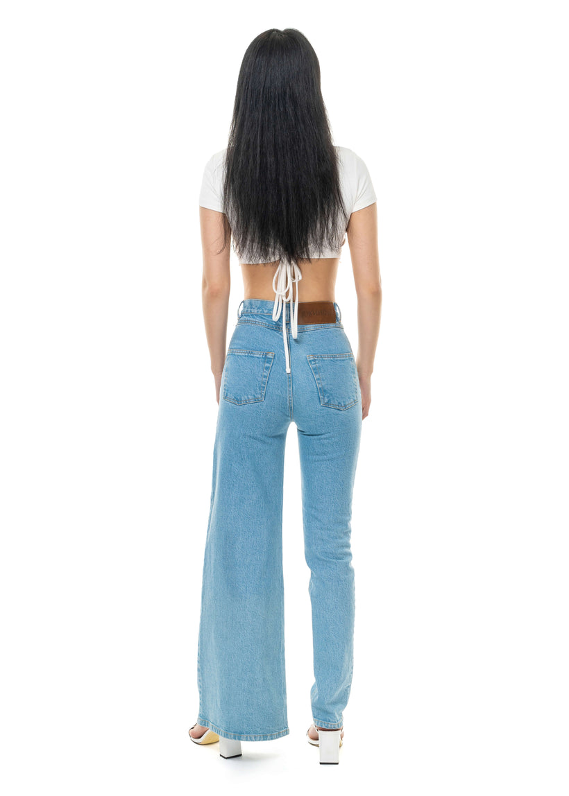 Light Blue Asymmetrical Jeans image
