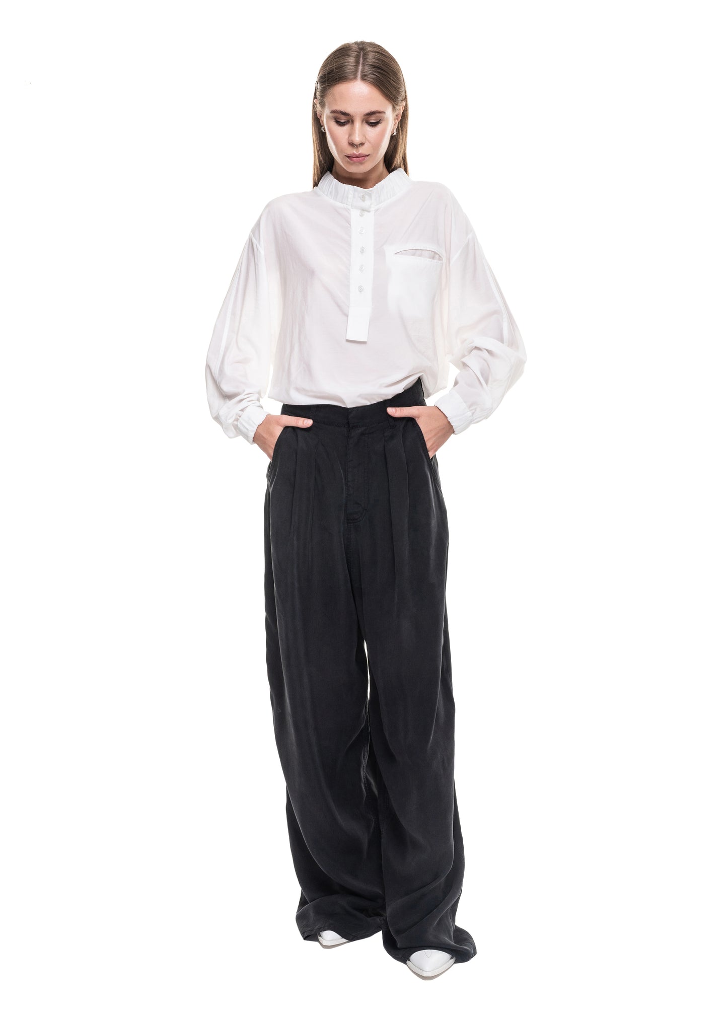 Wide Grey Trousers image