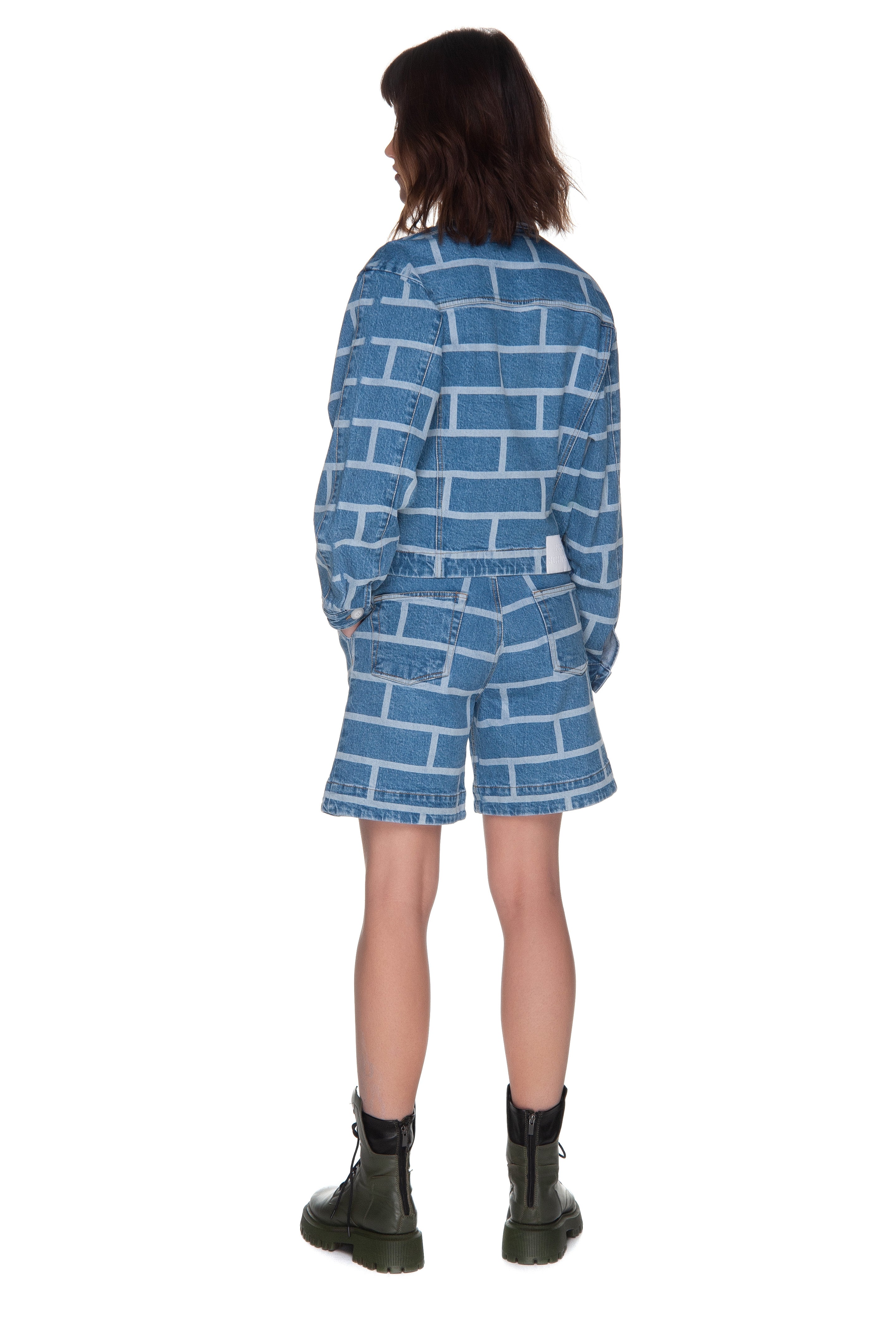 Denim Jacket with Brick Print image